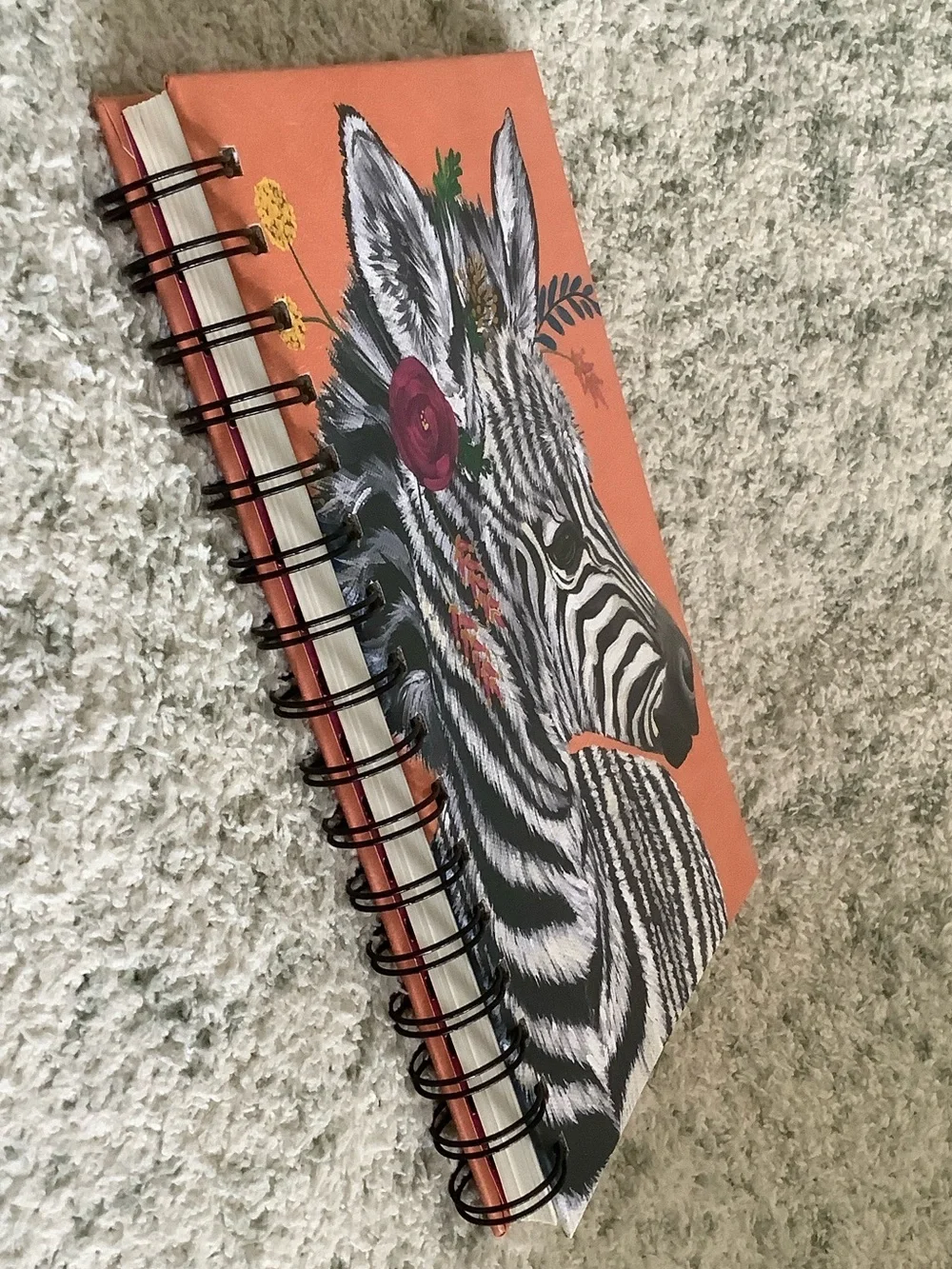 Floral Zebra Spiral Hardcover Journal Notebook ~120 lined pages NWT OCS Designs